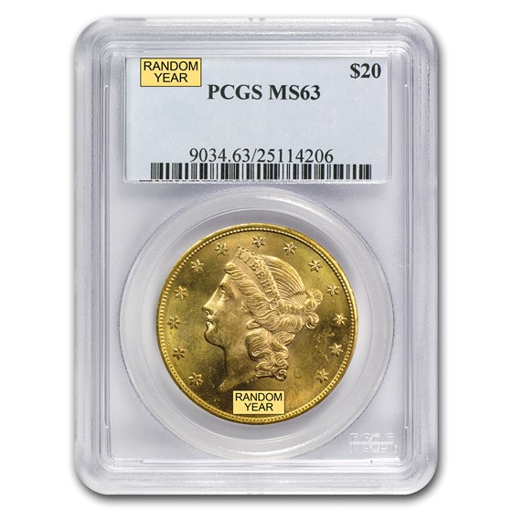 $20 Liberty Gold Double Eagle MS-63 PCGS (Pre-1900) $20 Liberty Gold Double Eagle MS-63 PCGS (Pre-1900)